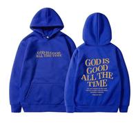 Sudadera con capucha para mujer con texto en inglés "Jesus God Is Good All The Time" Y2K con letras gráficas cristianas, lindas y vintage, sudaderas religiosas para adolescentes, manga larga, casual