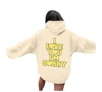 Sudadera con capucha para mujer con texto "I You I'm Sorry", beige, XL
