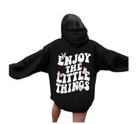 Sudadera con capucha para mujer con texto "The Little Things", Negro , M