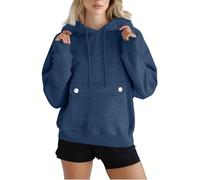 Sudadera con capucha para mujer de algodón híbrido con capucha Oversize Sudaderas 2025 nuevo abrigo con bolsillo abrigos cordón de ajuste ropa de gran tamaño Loungewear liso sudadera chic versátil