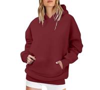 Sudadera con capucha para mujer de algodón - Sudadera para mujer, con capucha, color puro, informal, para exteriores, con capucha, manga larga, cómoda, Tops sueltos, camisa con incrustaciones caídas