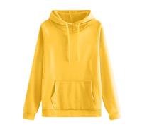 Sudadera con capucha para mujer de gran tamaño, con cuello alto, amarillo, 3XL