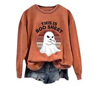 Sudadera con capucha para mujer, de manga larga, cuello redondo, suave, cómoda, elegante, para descansar, naranja, S