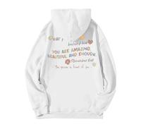 Sudadera con capucha para mujer, diseño con texto en inglés "Dear Person Behirad Me You Are Amazing Beautiful And Enough Pocket Drawstring Ladies Hoodie Otoño Invierno Cómodas Sudaderas con Capucha