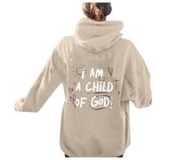 Sudadera con capucha para mujer, diseño con texto en inglés "I Am A Child of God", con capucha estética, ajuste holgado, manga larga, gráfico, informal, 2025, Preppy Western Workou Soft Backwoods, Y2K