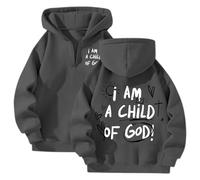 Sudadera con capucha para mujer, diseño con texto en inglés "Jesus I Am A Child of God", ajuste holgado, con capucha, diseño de dibujos animados cristianos, ropa de Faith Y2K, deportiva, informal, con