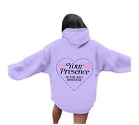 Sudadera con capucha para mujer, diseño con texto en inglés «Your Presence Is The Air I Breathe», ajuste holgado, estampado liso, con capucha, ropa Workou, para verano, playa, cómoda, ligera, dibujos