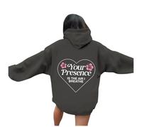 Sudadera con capucha para mujer, diseño con texto en inglés «Your Presence Is The Air I Breathe», ajuste holgado, estampado liso, con capucha, ropa Workou, para verano, playa, cómoda, ligera, dibujos