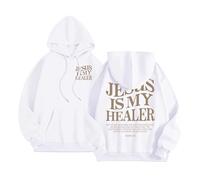 Sudadera con capucha para mujer, diseño de Christian Jesus Is My Healer, con capucha, para verano, con gráfico de fe, informal, para la playa, estilo occidental, religioso, Dios religioso, moderno