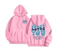 Sudadera con capucha para mujer, diseño de Christian Jesus Loves You, estética, ajuste holgado, gráfico, casual, con capucha, Pray The Lord Goth Comfort, a la moda, suéteres con capucha, suaves