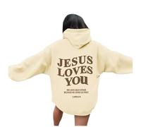 Sudadera con capucha para mujer, diseño de Christian Jesus Loves You, estilo informal, para playa, con capucha, diseño de Dios occidental, lindo gráfico de verano, ropa moderna con capucha Pray The