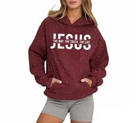 Sudadera con capucha para mujer, diseño de Christian Jesus The Way The Truth and The Life 2025, estilo informal, con estampado religioso de otoño, cómodo, con capucha, suéteres vintage de Jesús salva