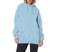 Sudadera con capucha para mujer, diseño de Jesús con texto en inglés "Christian Faith Over Fear", con capucha y forro polar, lindo gótico, religioso, I Love Jesus, anime 2025, azul claro, L