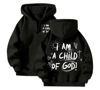Sudadera con capucha para mujer, diseño de Jesús con texto en inglés "I Am A Child of God", a la moda, para otoño, deportiva, cristiana, con capucha, sin botones, Trust In The Lord Backwoods, Y2K