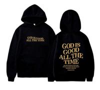 Sudadera con capucha para mujer, diseño de Jesus God Is Good All The Time Teen 2025, informal, con capucha, ropa religiosa de campo, suéteres con letras de anime I Love Jesus Saves, Y2K, Negro, 3XL