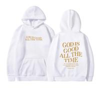 Sudadera con capucha para mujer, diseño de Jesus God Is Good All The Time Teen 2025, informal, con capucha, ropa religiosa de campo, suéteres con letras de anime I Love Jesus Saves, Y2K, blanco, M