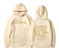 Sudadera con capucha para mujer, diseño de Jesus God Is Good All The Time Teen 2025, informal, con capucha, ropa religiosa de campo, suéteres con letras de anime I Love Jesus Saves, Y2K, beige, L