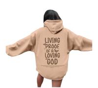Sudadera con capucha para mujer, diseño de Jesus Living Proof of A Loving God 2025, sudadera con capucha cristiana para playa, sudadera con capucha de fe, suave, holgada, casual, para verano, ligera