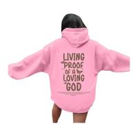 Sudadera con capucha para mujer, diseño de Jesus Living Proof of A Loving God 2025, sudadera con capucha cristiana para playa, sudadera con capucha de fe, suave, holgada, casual, para verano, ligera