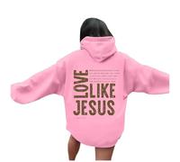 Sudadera con capucha para mujer, diseño de Jesús Love Like Jesus, con capucha, estilo cristiano, casual, sin botones, para otoño, moda, verano, playa, trajes góticos y God Trust In The Lord, rosa, S