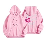 Sudadera con capucha para mujer, diseño de Jesus Loves You, con bolsillo, con cordón, para otoño, a la moda, para invierno, cómoda y casual, rosa, XL