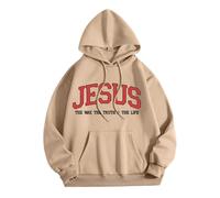 Sudadera con capucha para mujer, diseño de Jesús The Way The Truth and The Life, ajuste holgado, con capucha, estilo gótico, a la moda, para playa, cristiano, casual, verano, sudadera con capucha