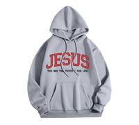 Sudadera con capucha para mujer, diseño de Jesús The Way The Truth and The Life, ajuste holgado, con capucha, estilo gótico, a la moda, para playa, cristiano, casual, verano, sudadera con capucha