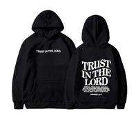 Sudadera con capucha para mujer, diseño de Jesus Trust In The Lord con capucha y texto en inglés "Jesus Saves Fall Letter", con forro polar, ropa gráfica de moda, ajuste holgado, liso, fe, religioso