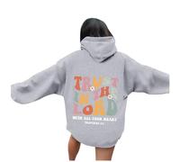 Sudadera con capucha para mujer, diseño de Jesús Trust In The Lord, gris, S