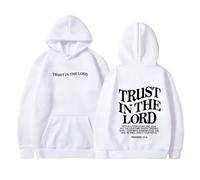 Sudadera con capucha para mujer, diseño de la letra de Jesús con texto en inglés "Trust In The Lord", diseño de letras de Jesús, ligera, con forro polar, a la moda, anime, religioso, I Love Jesus