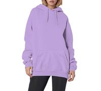 Sudadera con capucha para mujer, diseño de la letra Jesús con texto en inglés "Trust In The Lord", con cordón de ajuste y forro polar, suave, para mujer, morado claro, S