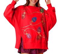 Sudadera con capucha para mujer, diseño de Papá Noel occidental, para invierno, otoño, decoración de Navidad, cuello redondo, con lentejuelas, manga larga, con diseño de dibujos animados, Rd2., XXL