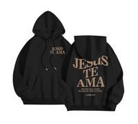Sudadera con capucha para mujer, diseño gótico de Jesús Jesús Te Ama con capucha y texto en inglés "I Love Jesus Fall Cute Casual Summer Graphic Tops Lightweight God Jesus Saves with Hood Fashion
