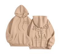 Sudadera con capucha para mujer, diseño gótico de Jesús Jesús Te Ama con capucha y texto en inglés "I Love Jesus Fall Cute Casual Summer Graphic Tops Lightweight God Jesus Saves with Hood Fashion