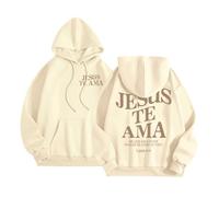Sudadera con capucha para mujer, diseño gótico de Jesús Jesús Te Ama con capucha y texto en inglés "I Love Jesus Fall Cute Casual Summer Graphic Tops Lightweight God Jesus Saves with Hood Fashion