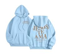 Sudadera con capucha para mujer, diseño gótico de Jesús Jesús Te Ama con capucha y texto en inglés "I Love Jesus Fall Cute Casual Summer Graphic Tops Lightweight God Jesus Saves with Hood Fashion