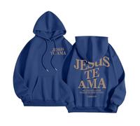Sudadera con capucha para mujer, diseño gótico de Jesús Jesús Te Ama con capucha y texto en inglés "I Love Jesus Fall Cute Casual Summer Graphic Tops Lightweight God Jesus Saves with Hood Fashion