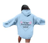 Sudadera con capucha para mujer, diseño gráfico con texto en inglés «Your Presence Is The Air I Breathe», ajuste holgado, para playa, divertida, cómoda, ropa casual de verano, dibujos animados, con