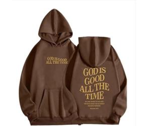 Sudadera con capucha para mujer, diseño gráfico de Dios es bueno todo el tiempo 2026, casual, cristiana, ajuste holgado, suave, para adolescentes, con letras gráficas, Jesús, caricaturas, ropa ligera