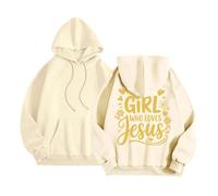 Sudadera con capucha para mujer, estampado de Jesús en la espalda, sudaderas con capucha para mujer, deporte, informal, suéter de gran tamaño, sudaderas, otoño invierno, cálido, sudaderas, chalecos y