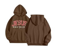Sudadera con capucha para mujer, estampado largo, Jesús, sudaderas con capucha, para mujer, deporte, informal, para otoño, invierno, cálido, suéter, cómodo, sudaderas, chalecos y sudaderas