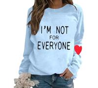 Sudadera con capucha para mujer, informal, holgada, manga larga, con texto en inglés "I'm Not for Everyone", azul claro, S
