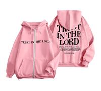 Sudadera con capucha para mujer Los Angeles Brief con capucha, sudadera con capucha para otoño e invierno, manga larga con letras impresas, suéter de gran tamaño, para adolescentes y niñas, 56, S