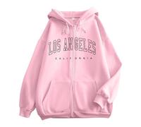 Sudadera con capucha para mujer Los Angeles Brief con capucha, sudadera con capucha para otoño e invierno, manga larga con letras impresas, suéter de gran tamaño, para adolescentes y niñas, 47, M