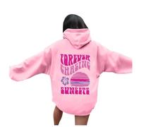Sudadera con capucha para mujer "Meet At The Beach", Rosa., S