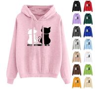 Sudadera con capucha para mujer Original, Abrigo de mujer Invierno Chic Sudaderas Estampado Animal con capucha Cordón Abrigo Color Sólido Abrigos Gran Tamaño Loungewear 2025 Nueva Sudadera Casual Ropa