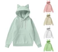 Sudadera con capucha para mujer original - Chaqueta ligera para mujer Chic Sudaderas con orejas de gato lindo con capucha 2025 nuevo abrigo casual abrigos al aire libre loungewear con bolsillo ropa