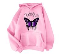 Sudadera con capucha para mujer original con diseño de mariposas - Chaqueta para mujer Chic Y Elegant Mi Temporada Sudaderas Casual Sudaderas con capucha con Bolsillo Canguro Abrigo 2025 Nuevo Abrigos