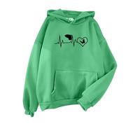 Sudadera con capucha para mujer - Sudadera de gran tamaño con estampado, verde menta, 3XL