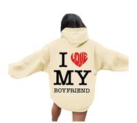 Sudadera con capucha para mujer, sudadera holgada con bonito patrón de corazones, parte superior cálida, sudadera elástica, ligera, monocolor, sudadera ajustada, deportiva, cómoda camiseta de manga